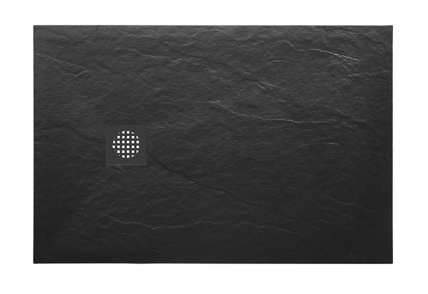 Stonea douchebak antislip composiet | 90x160x3cm | Inkortbaar| Mat zwart