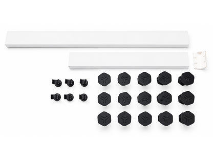Stonea voorzetpaneel met potenset 90-80x140-110cm Inkortbaar Mat wit - detailfoto