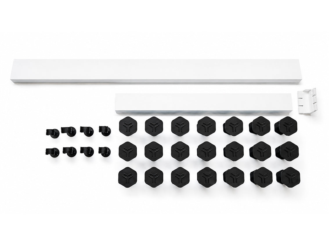 Stonea voorzetpaneel met potenset 90-80x180-150cm Inkortbaar Mat wit - detailfoto