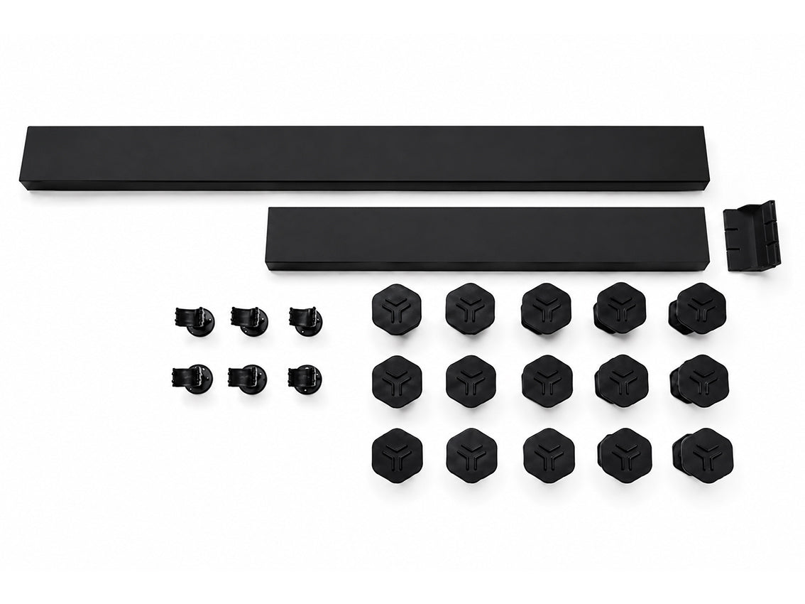 Stonea voorzetpaneel met potenset 90-80x140-110cm Inkortbaar Mat zwart - detailfoto