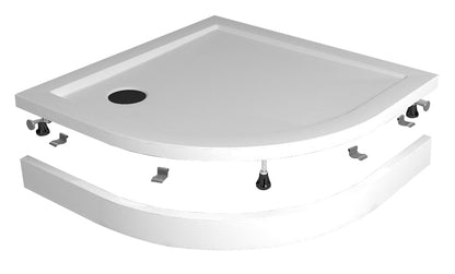 Voorzetpaneel met poten voor kwartronde douchebak 90x90x4cm Glans wit
