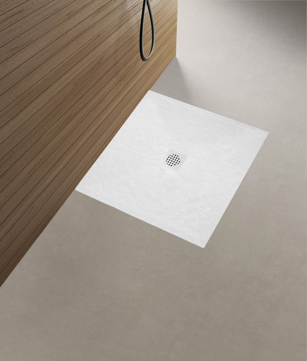 Stonea douchebak antislip composiet 100x100x3cm Inkortbaar Mat wit - detailfoto