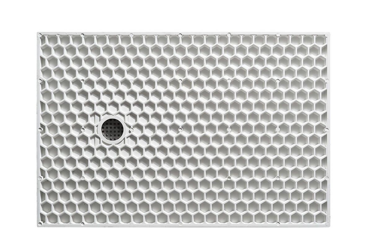 Stonea douchebak antislip composiet 100x100x3cm Inkortbaar Mat wit - productfoto