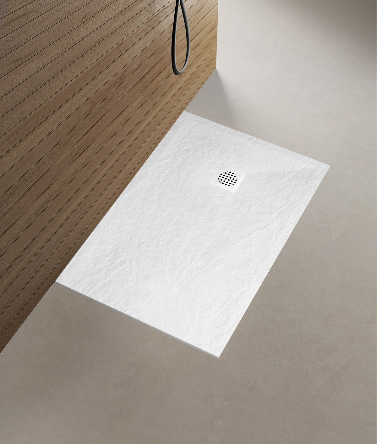 Stonea douchebak antislip composiet 100x120x3cm Inkortbaar Mat wit - detailfoto