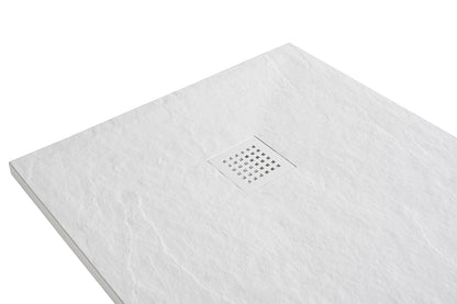 Stonea douchebak antislip composiet 100x120x3cm Inkortbaar Mat wit - sfeerbeeld