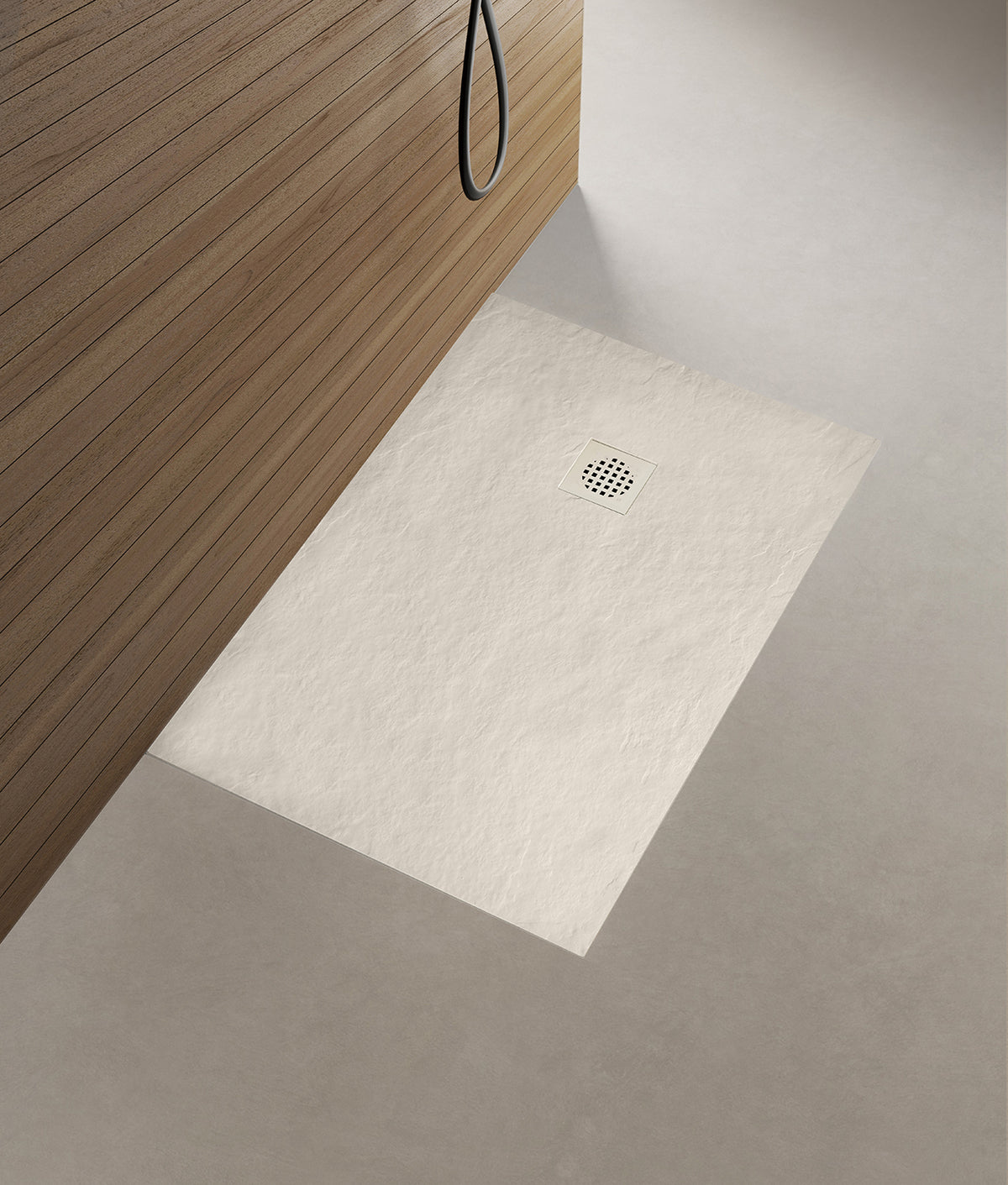 Stonea douchebak antislip composiet 100x120x3cm Inkortbaar Beige - detailfoto