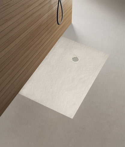 Stonea douchebak antislip composiet 100x120x3cm Inkortbaar Beige - detailfoto