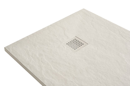 Stonea douchebak antislip composiet 100x120x3cm Inkortbaar Beige - sfeerbeeld