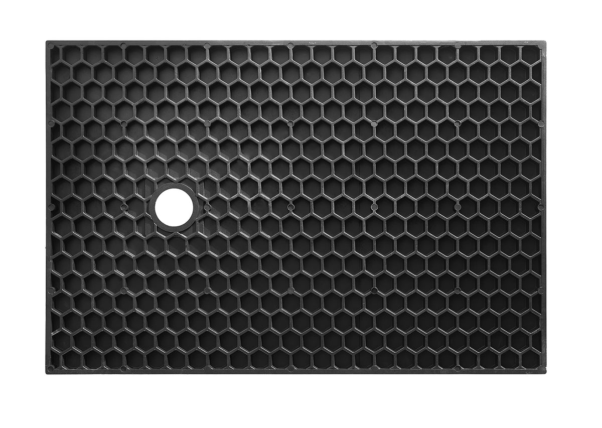 Stonea douchebak antislip composiet 100x120x3cm Inkortbaar Mat zwart - productfoto