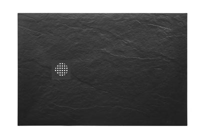 Stonea douchebak antislip composiet 100x120x3cm Inkortbaar Mat zwart