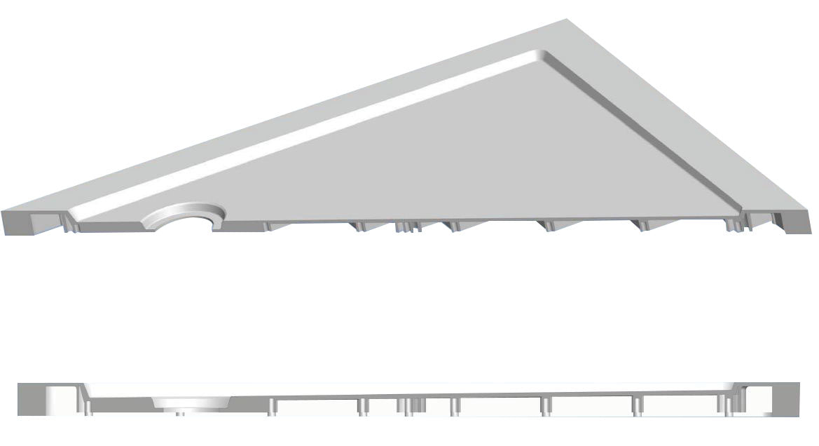 luxe douchebak SMC rechthoek 120x80x4 cm wit - WDtegels
