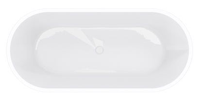 Libero freestanding bath 178 x 80 cm acrylic gloss white with waste white gloss