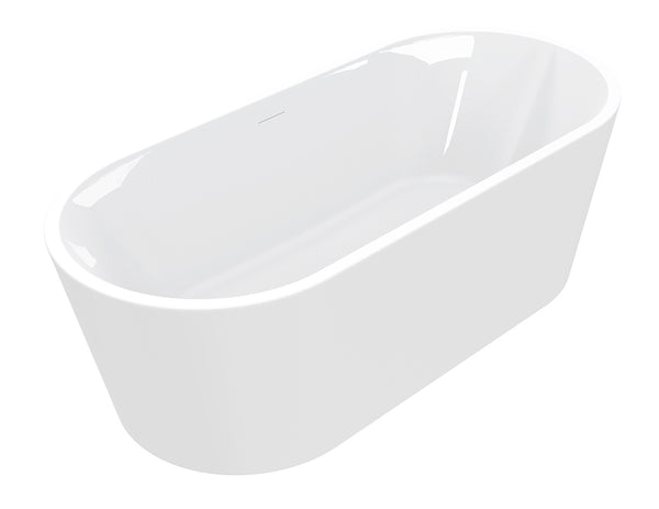 Libero freestanding bath 178 x 80 cm acrylic gloss white with waste white gloss