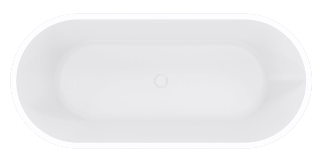 Libero freestanding bath 178 x 80 cm acrylic matt white with waste matt white