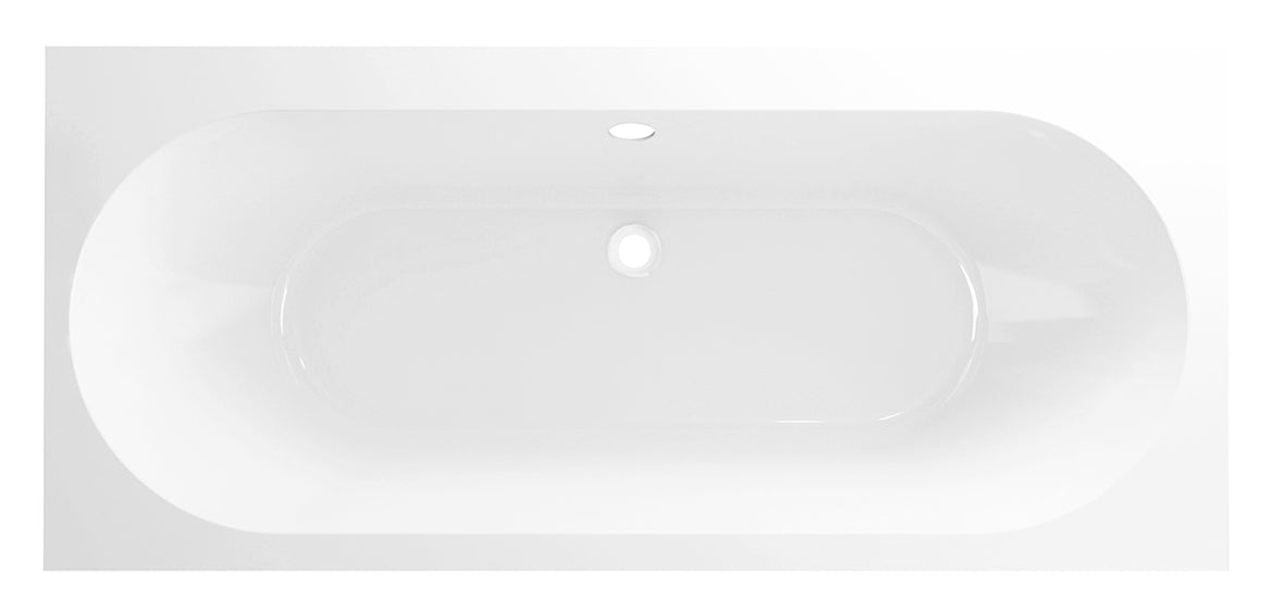 Portus RD inbouw duo ligbad 190x90x49 cm acryl glans wit - WDtegels