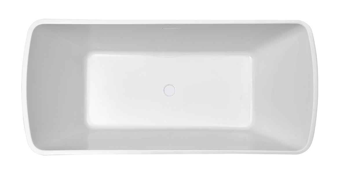 Larx freestanding bath 170 x 78 cm acrylic gloss white with waste gloss white