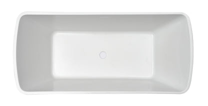 Larx freestanding bath 170 x 78 cm acrylic gloss white with waste gloss white