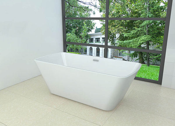 Wiesbaden Larx freestanding square acrylic bathtub 170 x 78 white