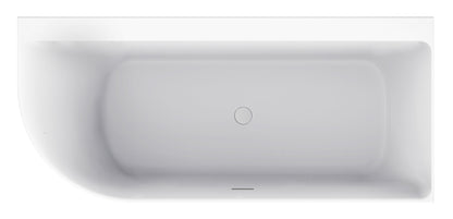 Bañera esquinera Zenn derecha 170 x 75 cm acrílico blanco brillo con desagüe blanco brillo