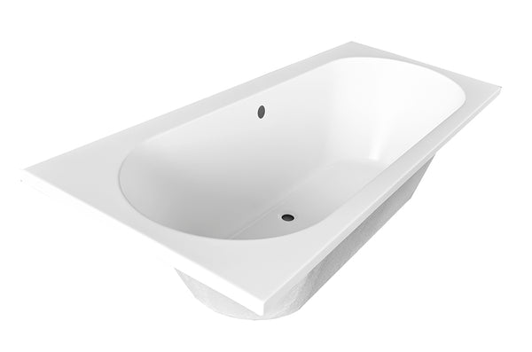 Portus RD inbouw duo ligbad | 180x80x49cm | Mat wit