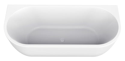 Liora half vrijstaand ligbad 170 x 75 cm acryl glans wit met waste glans wit - WDtegels
