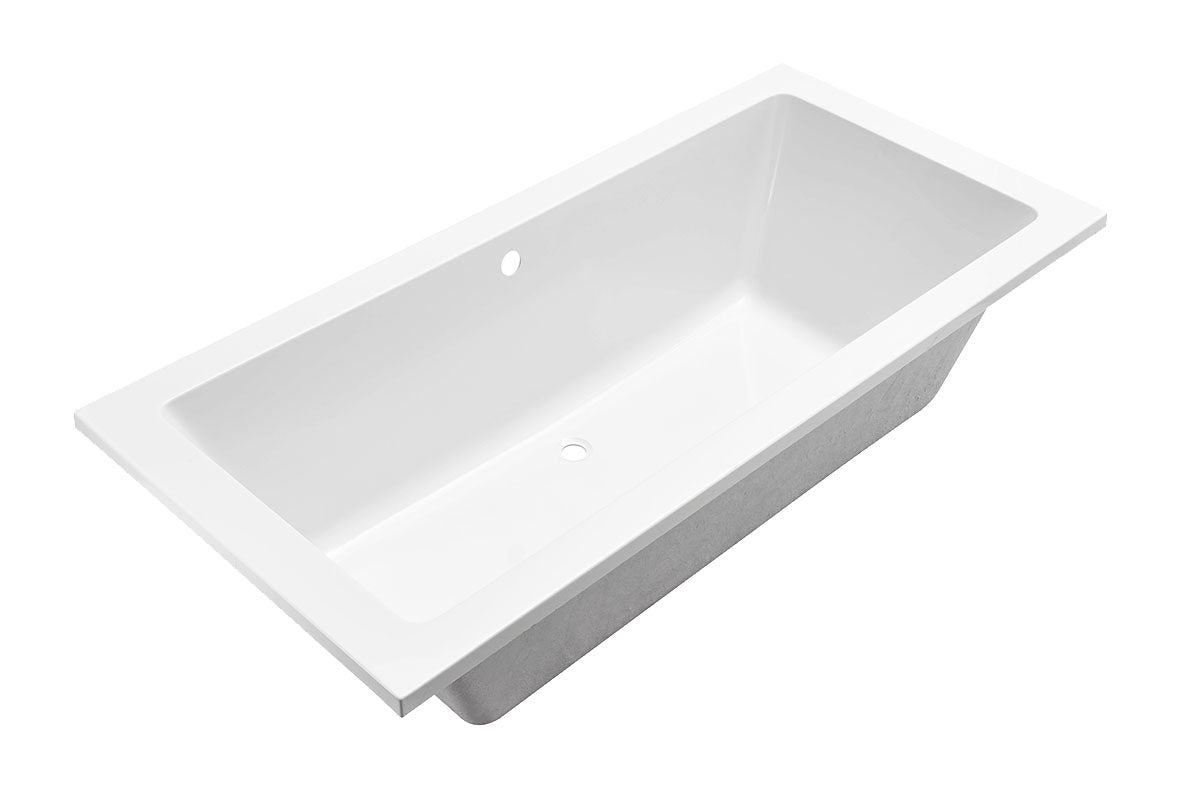 Santino SQ inbouw duo ligbad 180x80x49 cm mat wit - WDtegels