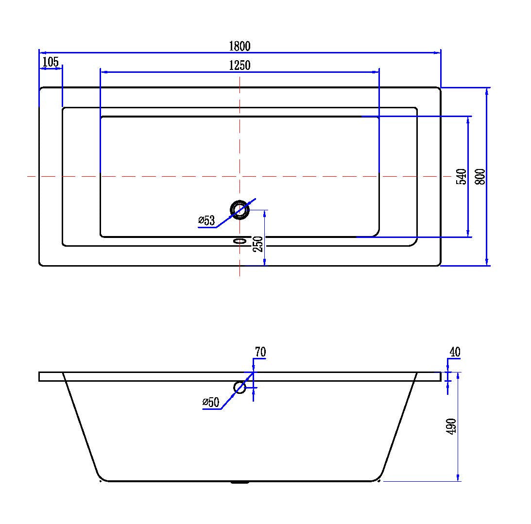 Santino SQ inbouw duo ligbad | 180x80x49cm| Mat wit - WDtegels