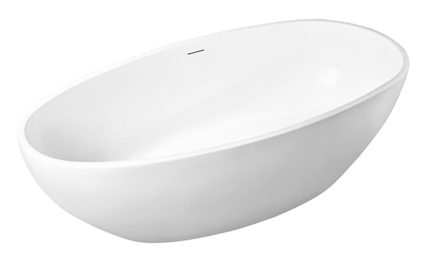 Ellips freestanding bath 180 x 90 x 60 cm acrylic gloss white with waste gloss white