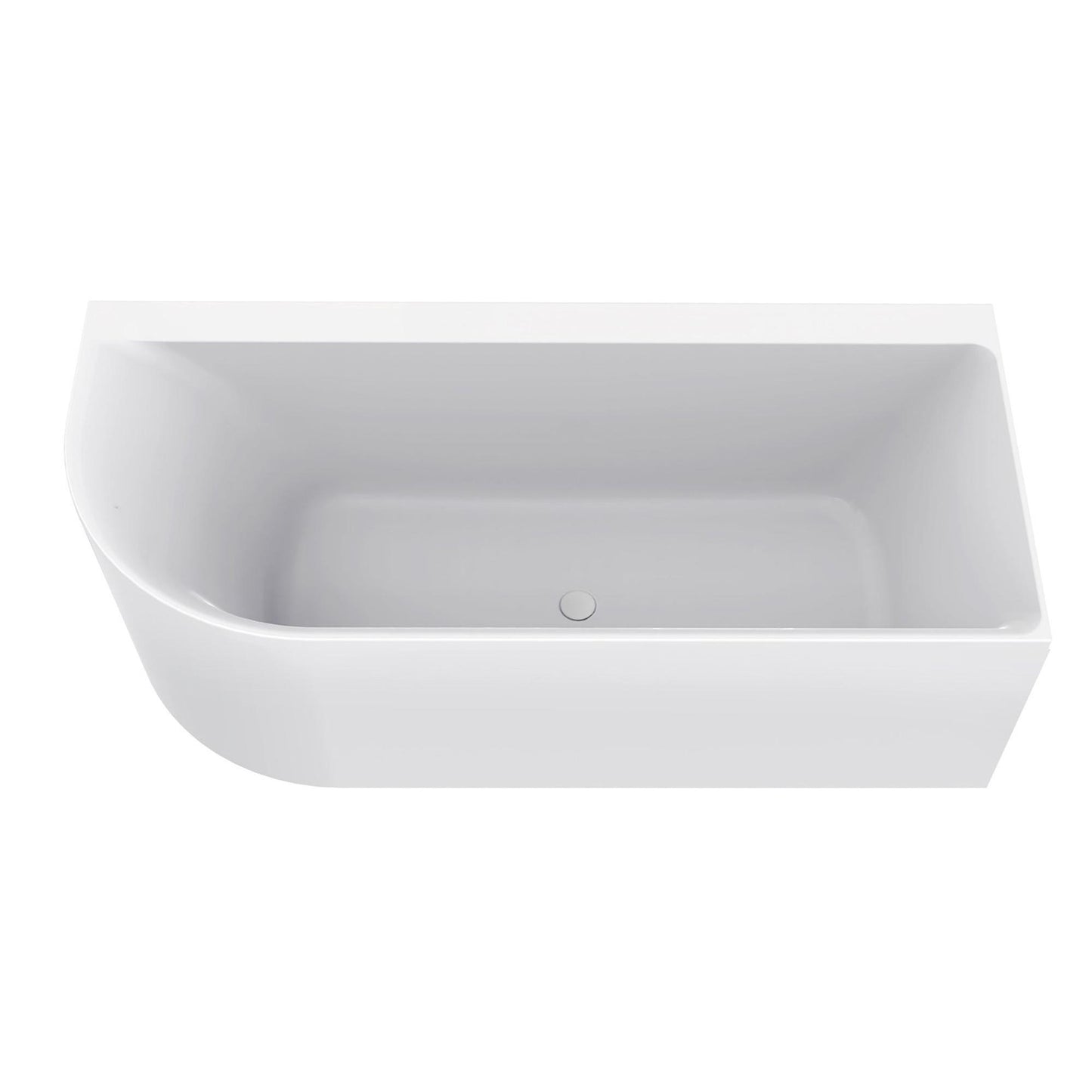 Wiesbaden Zenn hoekbad rechts 180 x 80 cm acryl glans wit met waste glans wit