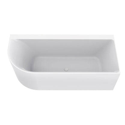 Wiesbaden Zenn hoekbad rechts 180 x 80 cm acryl glans wit met waste glans wit