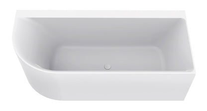 Bañera esquinera Zenn derecha 180 x 80 cm acrílico blanco mate con desagüe blanco mate