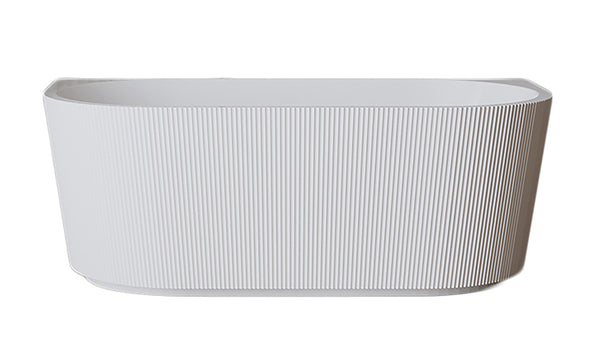 Rivi semi-detached bath 180 x 80 cm acrylic gloss white with waste gloss white 