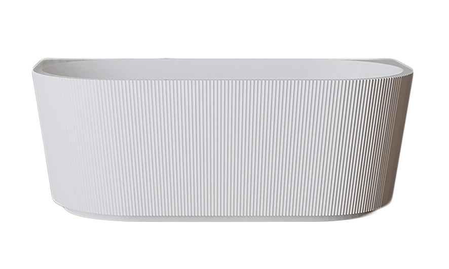 Rivi semi-detached bath 180 x 80 cm acrylic matt white with waste matt white