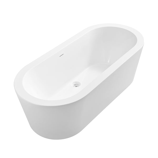 Bianco freestanding bath 178 x 80 cm acrylic gloss white with waste gloss white