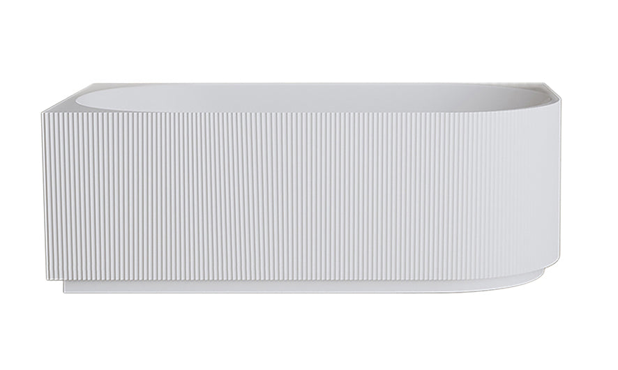 Rivi corner bath left 170 x 80 cm acrylic gloss white with washed gloss white