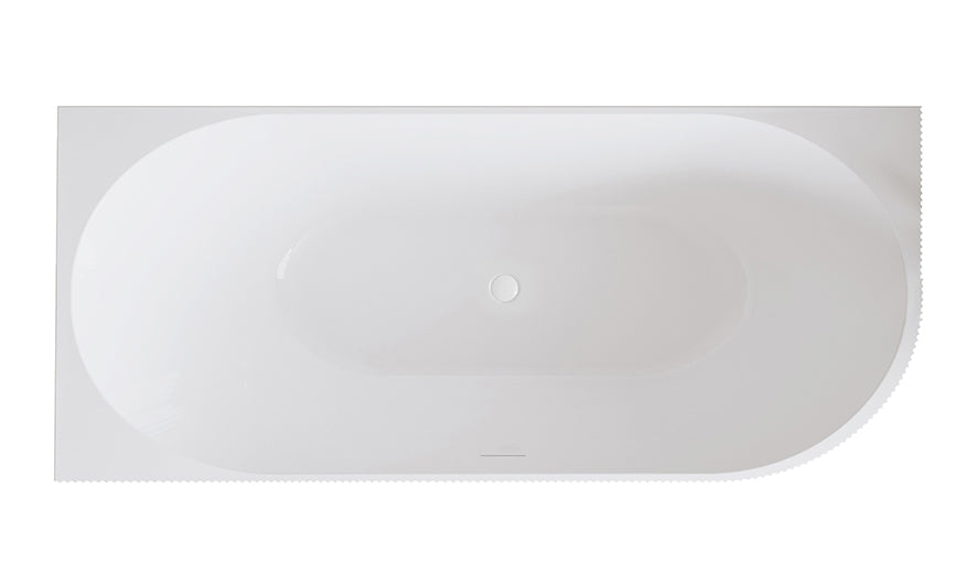 Rivi corner bath left 170 x 80 cm acrylic gloss white with washed gloss white
