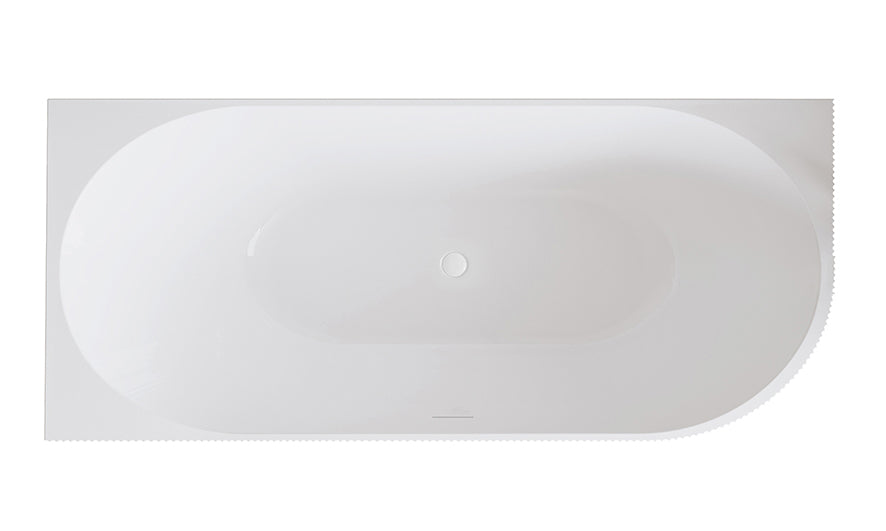 Rivi corner bath left 180 x 80 cm acrylic gloss white with washed gloss white