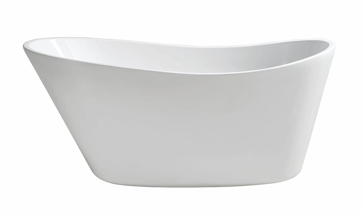 Trapeze freestanding bath 150 x 72 cm acrylic gloss white with waste gloss white