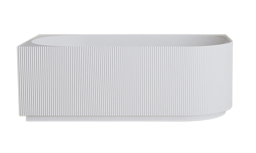 Rivi corner bath left 180 x 80 cm acrylic matt white with waste matt white