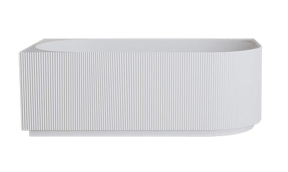 Rivi corner bath left 180 x 80 cm acrylic matt white with waste matt white