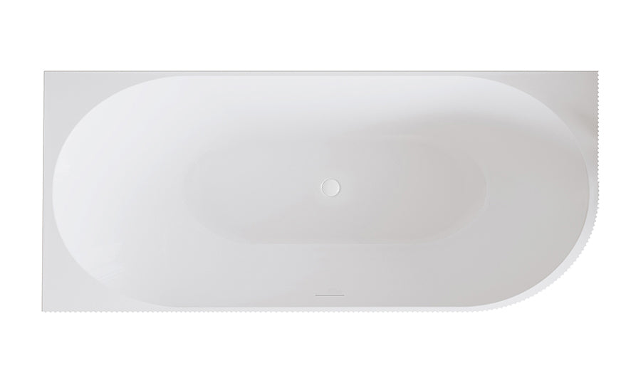 Rivi corner bath left 180 x 80 cm acrylic matt white with waste matt white