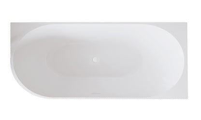 Rivi corner bath right 180 x 80 cm acrylic matt white with waste matt white