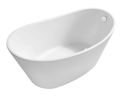 Trapeze freestanding bath 170 x 77 cm acrylic gloss white with waste gloss white