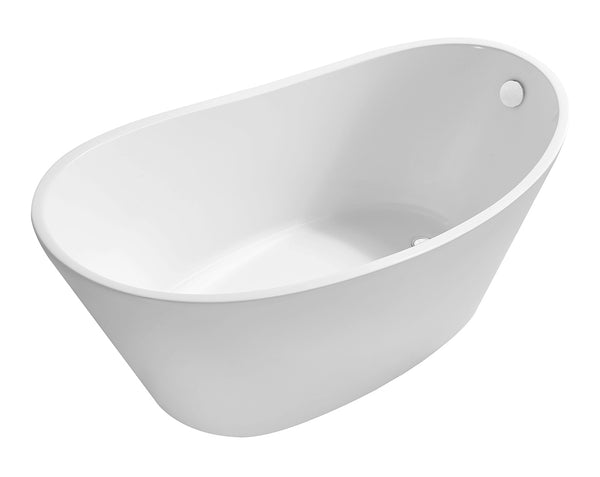 Trapeze freestanding bath 170 x 77 cm acrylic gloss white with waste gloss white