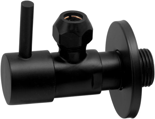 Válvula de ángulo mínimo 3/8" x 3/8" o abrazadera 10 mm negro mate
