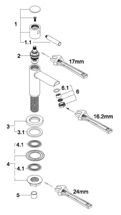 Caral Amador fonteinkraan Kiwa 1/2'' | Geborsteld brons koper PVD
