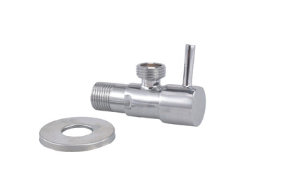Minimal hoekstopkraan met rozet 1/2" x 1/2" Chroom