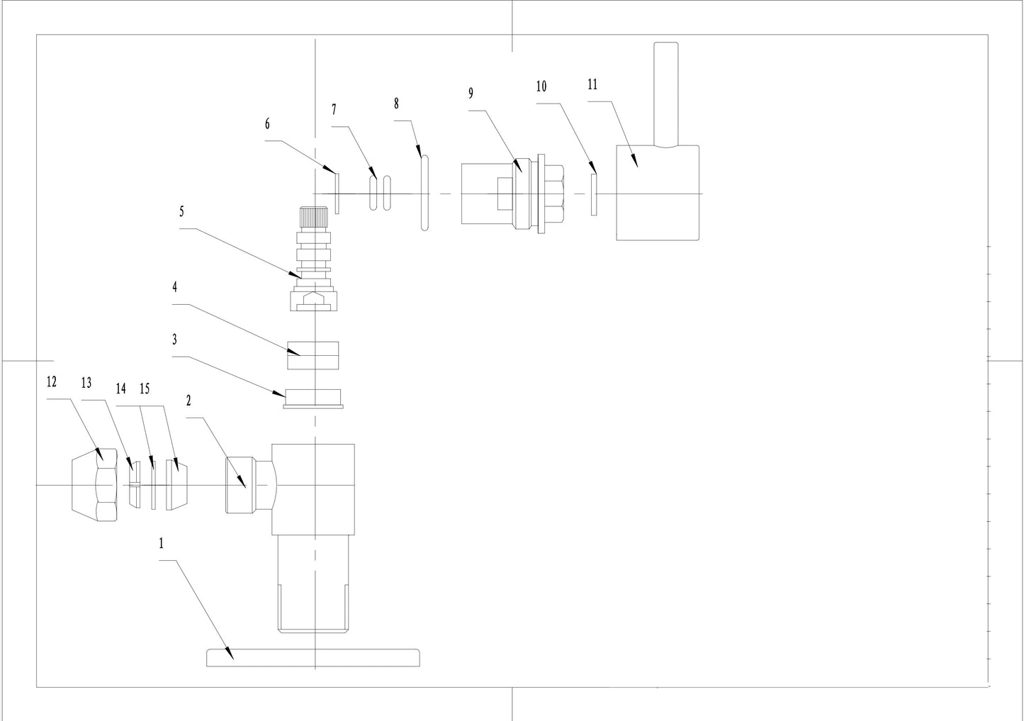 Válvula de ángulo mínimo 1/2" x 3/8" o abrazadera 10 mm cromada