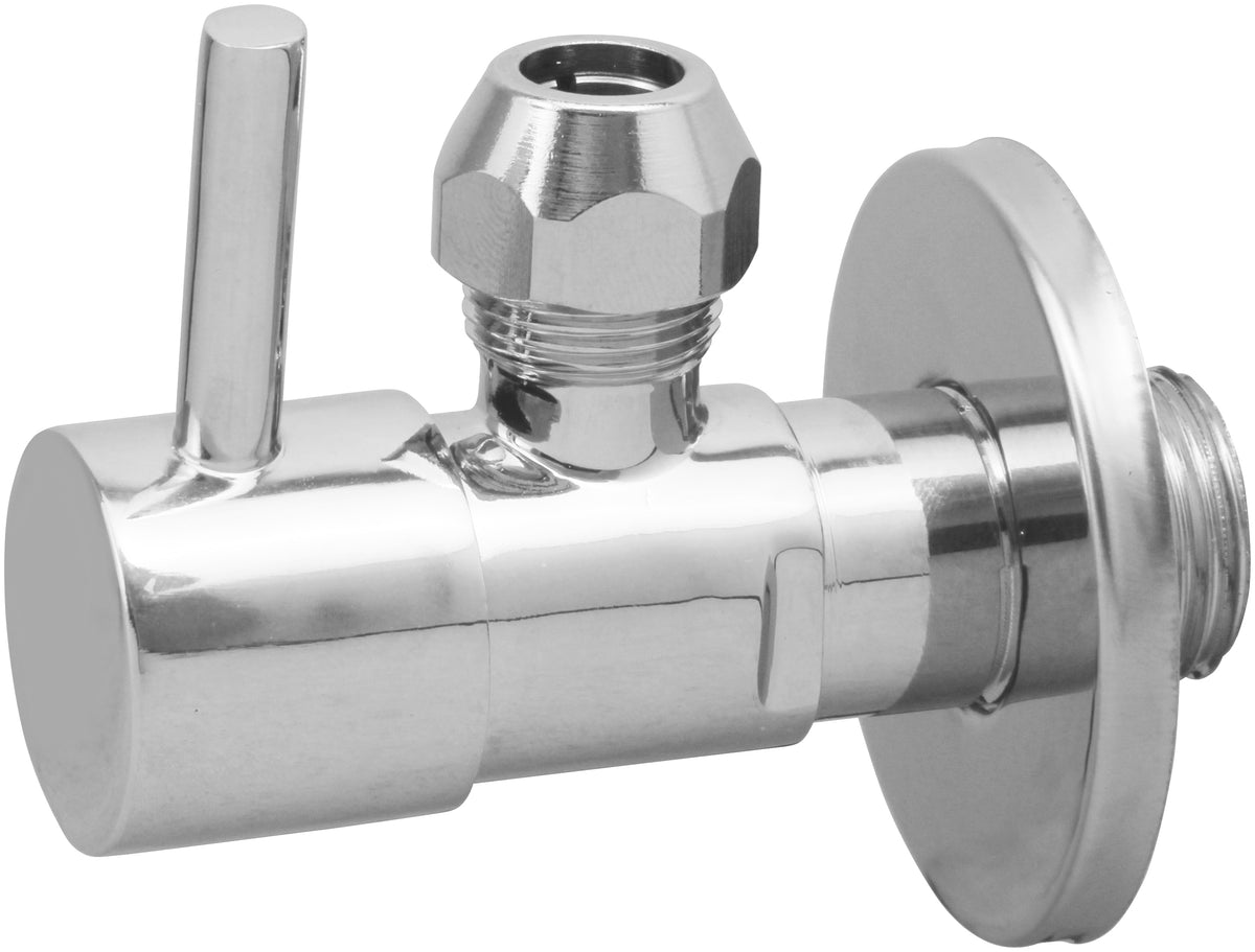 Minimal hoekstopkraan met rozet 3/8" x 3/8" of knel 10mm Chroom