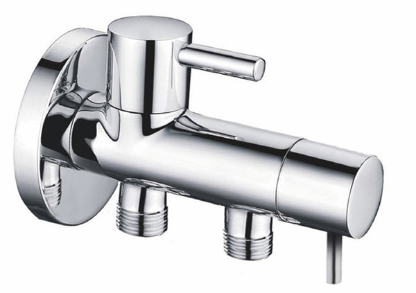 Válvula de doble ángulo mínima 1/2"x3/8"x3/8" cromada